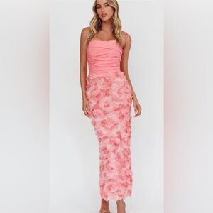Elegant Pink Floral Gown XS (US)